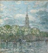 Childe Hassam Marks in the Bowery oil
